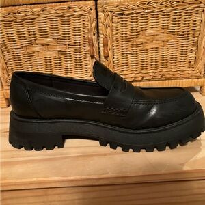 Stradivarius Chunky Black Lug Sole Platform Loafer ☯️ 🔮 y2k 💿